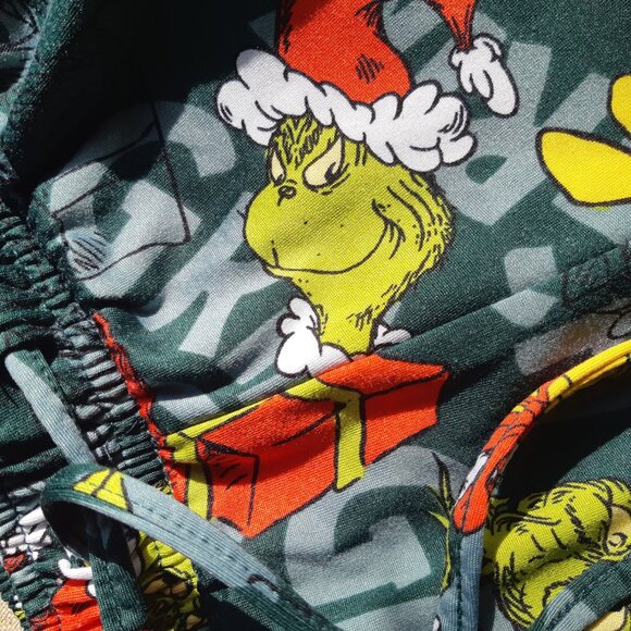 Dr Seuss How the Grinch Stole Christmas Pyjama Bottoms Lounge Pants Large L - Picture 2 of 8